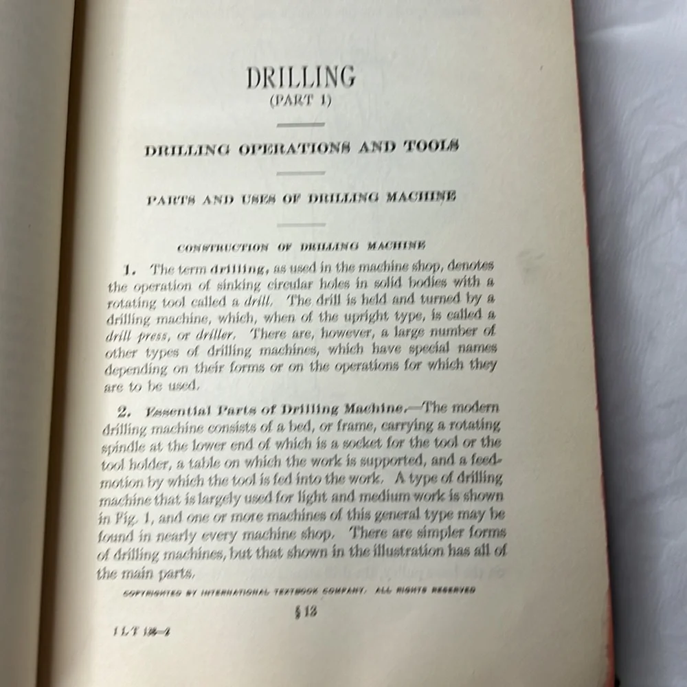 DRILLING LATHE WORK, BORING MILL & ERECTING, INTERNATIONAL LIBRARY OF TECHNOLOGY